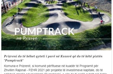 Prizreni do të bëhet me pistën “Pumptrack” për biçiklistë