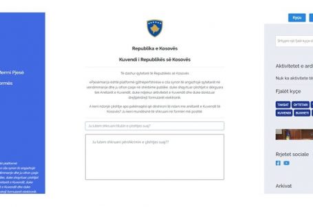 ePjesëmarrja – platforma që u mundëson qytetarëve pjesëmarrje aktive në Kuvendin e Kosovës