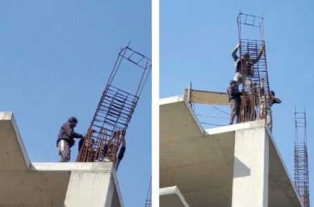 Punëtorët pa asnjë masë mbrojtëse rrezikojnë jetën në maje të ndërtesës në Prishtinë