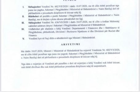 Qeveria Kurti e kthen në punë sekretarin e shkarkuar nga Armend Zemaj