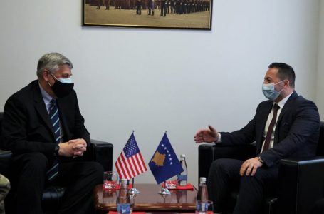 Ministri i Mbrojtjes, Armend Mehaj, priti sot në takim ambasadorin e SHBA-së në Kosovë, Philip Kosnett