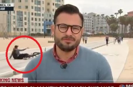 Çiklistja rrëzohet duke bërë selfie, del në transmetim direkt në TV (VIDEO)