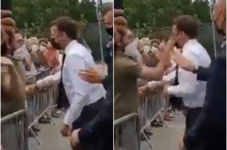 Reagimi i Macronit pas goditjes me shuplakë nga një qytetar