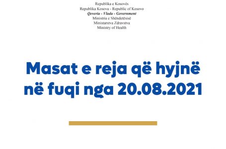 Ministria e Shëndetësisë i publikon të detajuara masat e reja antiCOVID që hyjnë në fuqi nesër