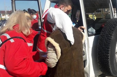 Kryqi i Kuq, dega në Gjakovë asiston me transport tri familje deri tek qendra e vaksinimit