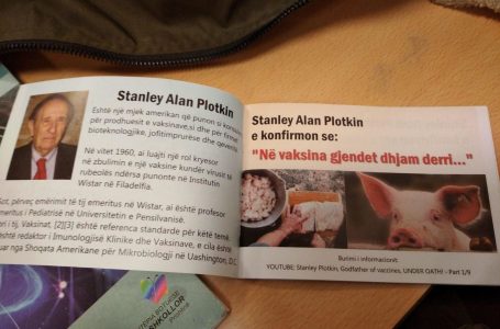 “Vaksina ka dhjam derri e qeliza të majmunëve”, fletushka që po shpërndahet në një shkollë në Prishtinë