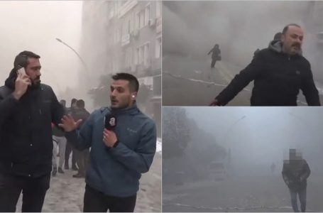 Momenti kur tërmeti i dytë goditi Turqinë – pamjet u panë gjatë një transmetimi të drejtpërdrejtë