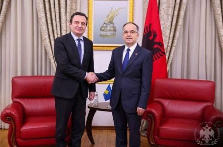 Begaj në takim me Kurtin, shpreh mbështetjen për marrëveshjen e Ohrit