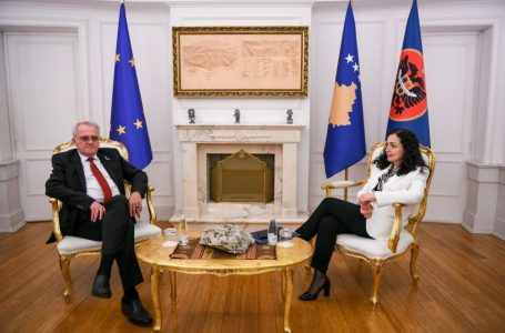 Presidentja Osmani takohet me zëvendëspresidentin e Parlamentit Evropian, Rainer Wieland