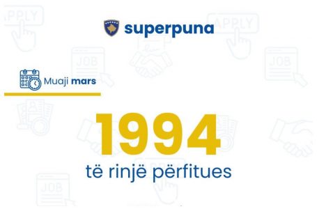 Superpuna: Vetëm në mars punësohen gati 2,000 të rinj