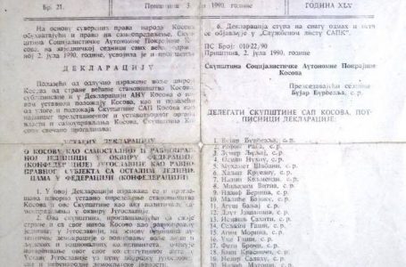 Deklarata Kushtetuese e 2 korrikut 1990