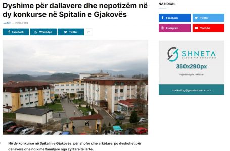 Dyshohet për manipulime në konkursin e spitalit të Gjakovës