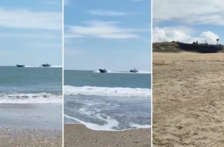 Ndjekje si në filma, trafikantët e drogës futen në rërë me gomone, rrezikojnë pushuesit (VIDEO)