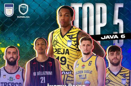Jordan Dallas, pjesë e ekipit më të mirë të xhiros së gjashtë të Superligës së Kosovës në basketboll