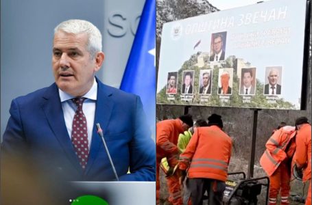 Largohet billbordi ilegal në Zveçan, Sveçla: Këto imazhe nuk do të gjejnë vend në shtetin tonë