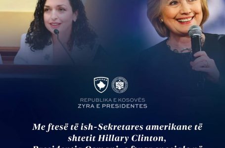 Hillary Clinton fton presidenten Osmani në ngjarjen “Clinton Global Initiative”
