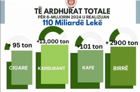 110 miliardë lekë të ardhura nga doganat në gjysmën e parë të vitit