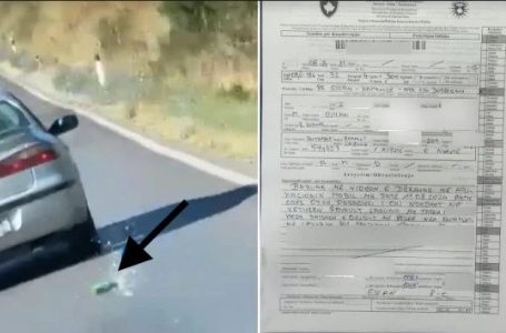 Hodhi shishe qelqi nga vetura, gjobitet nga policia