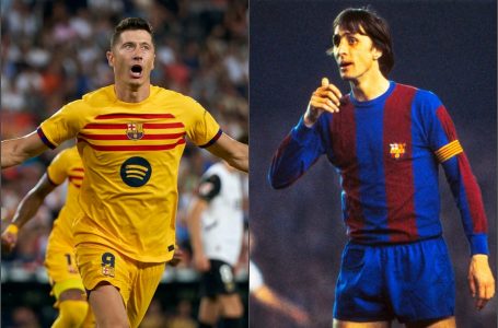 Lewandowski bën histori te Barcelona, lë pas Johan Cruyff