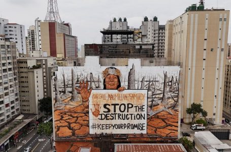 Mural gjigant në Sao Paulo për të ndalur shpyllëzimin