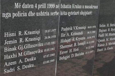 Osmani kujton Masakrën e Kralanit