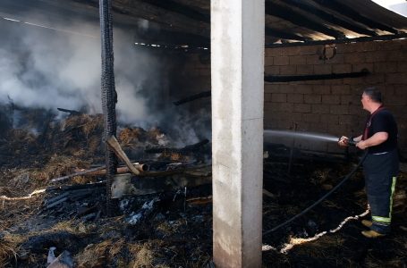 Përfshihet nga zjarri një stallë në Skivjan